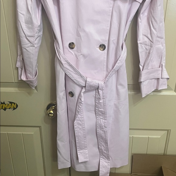 Ann Taylor Light Pink Double-Breasted Large Trench with Belt NWT - Picture 4 of 8